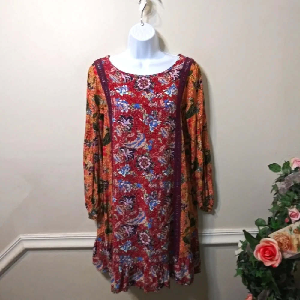 Matilda Jane Boho Lovely Menagerie Floral Lace Trimmed Prairie Dress - Picture 2 of 12